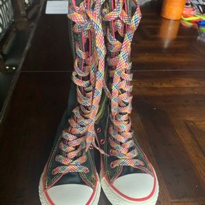 knee high converse rainbow